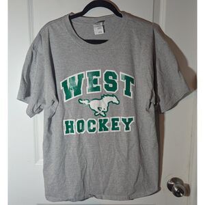 Gray West Hockey T-Shirt Large